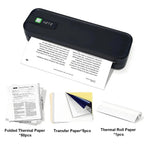 Imprimante Portable sans fil pour voyage, imprimante thermique sans encre, petite imprimante compacte, Support papier pliant/roulage/papier de tatouage My.Magzi