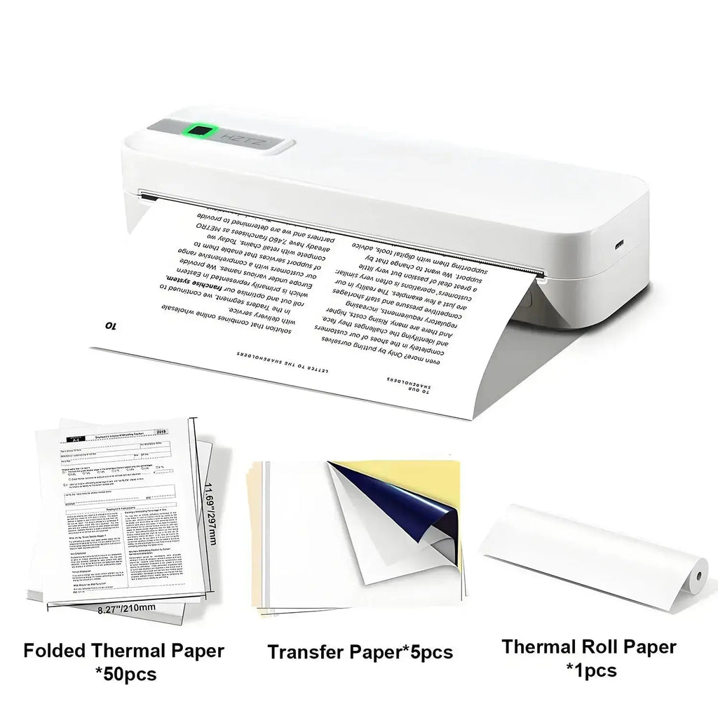 Imprimante Portable sans fil pour voyage, imprimante thermique sans encre, petite imprimante compacte, Support papier pliant/roulage/papier de tatouage My.Magzi