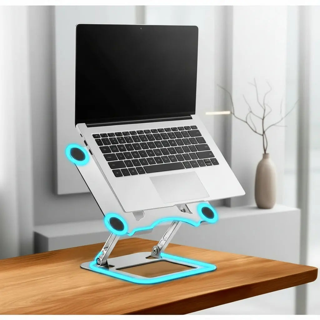 XMSJ support pour ordinateur Portable réglable en acier au carbone support pour tablette pour ordinateur Portable jusqu'à 17 pouces Macbook support de refroidissement pliable Portable My.Magzi