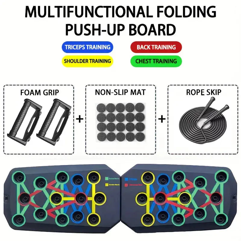 Ensemble de planches de poussée multifonctions portables, avec poignées, équipement de Fitness pliable pour la poitrine, l'abdomen, les bras et l'entraînement du dos My.Magzi