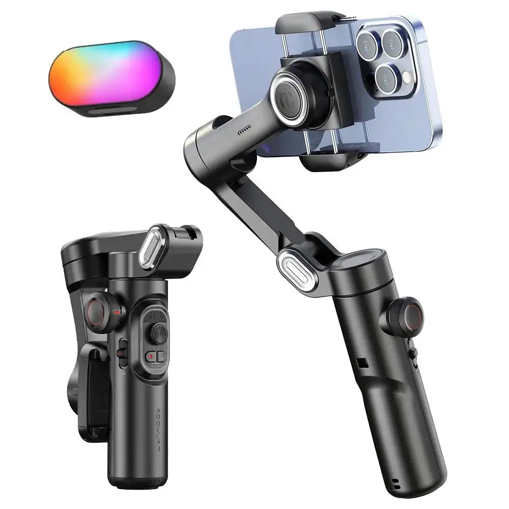 AOCHUAN stabilisateur de cardan portatif 3 axes pour Smartphone avec lumière de remplissage pour iPhone Android suivi du visage Vlog Smart XE My.Magzi