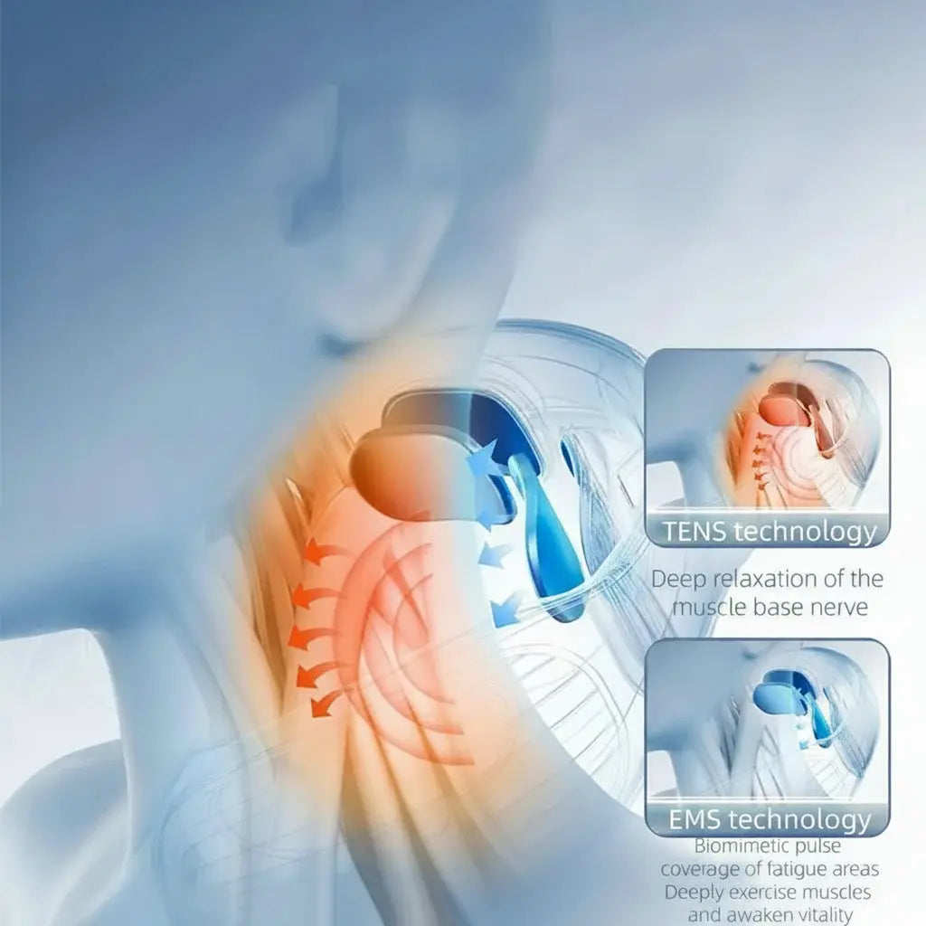 Masseur de cou électrique à micro-courant, multi-têtes interchangeables, sans fil, pétrissage, shiatsu, chauffant, vibrant, pour le cou et les épaules My.Magzi