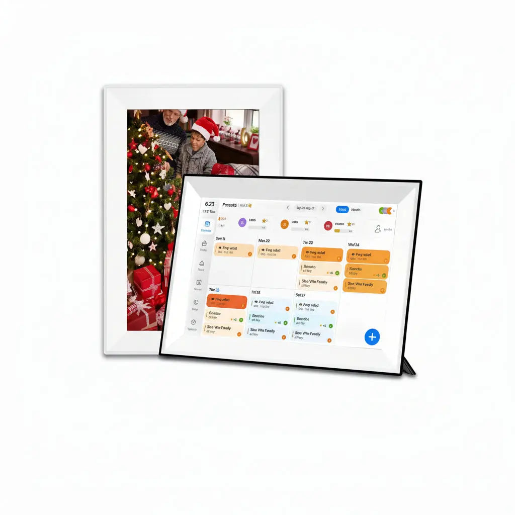 Cadre Photo numérique avec écran tactile de 10.1 pouces, organisateur intelligent, rotation automatique des horloges familiales, cadeau, fonction vocale avec application My.Magzi