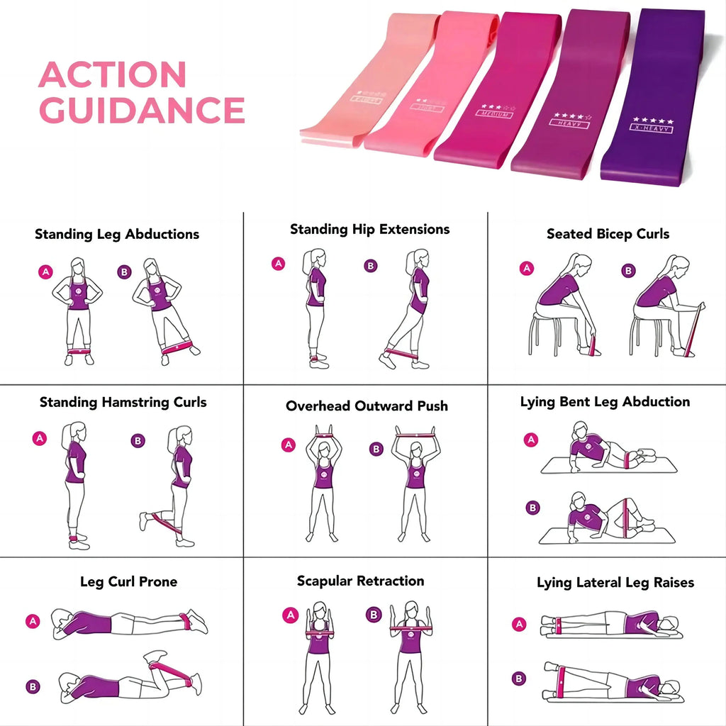 Bandes de résistance élastiques de fitness entraînement à domicile bandes de résistance de sport de yoga étirement Pilates Crossfit entraînement équipement de gymnastique My.Magzi