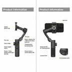 AOCHUAN stabilisateur de cardan portatif 3 axes pour Smartphone avec lumière de remplissage pour iPhone Android suivi du visage Vlog Smart XE My.Magzi
