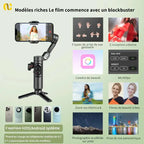AOCHUAN stabilisateur de cardan portatif 3 axes pour Smartphone avec lumière de remplissage pour iPhone Android suivi du visage Vlog Smart XE My.Magzi