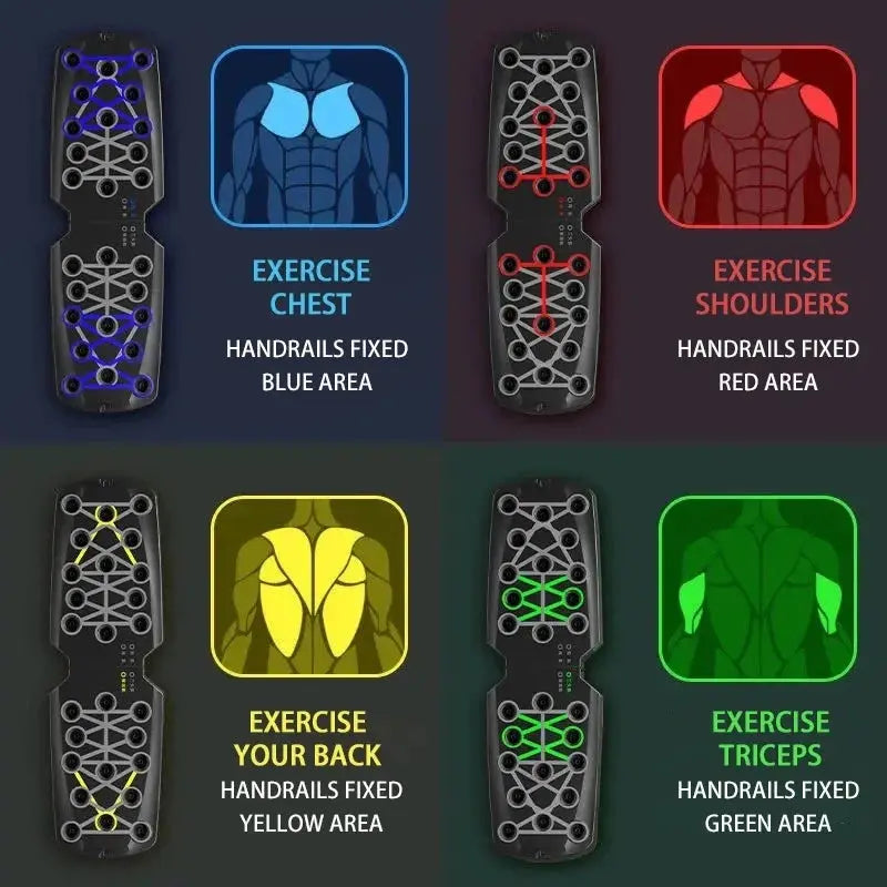 Ensemble de planches de poussée multifonctions portables, avec poignées, équipement de Fitness pliable pour la poitrine, l'abdomen, les bras et l'entraînement du dos My.Magzi