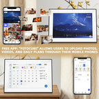 Cadre Photo numérique avec écran tactile de 10.1 pouces, organisateur intelligent, rotation automatique des horloges familiales, cadeau, fonction vocale avec application My.Magzi
