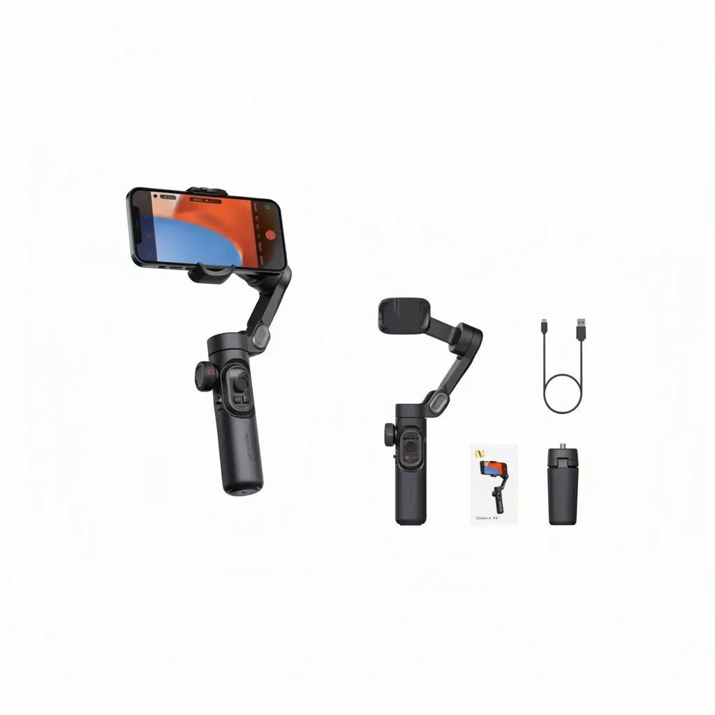 AOCHUAN stabilisateur de cardan portatif 3 axes pour Smartphone avec lumière de remplissage pour iPhone Android suivi du visage Vlog Smart XE My.Magzi