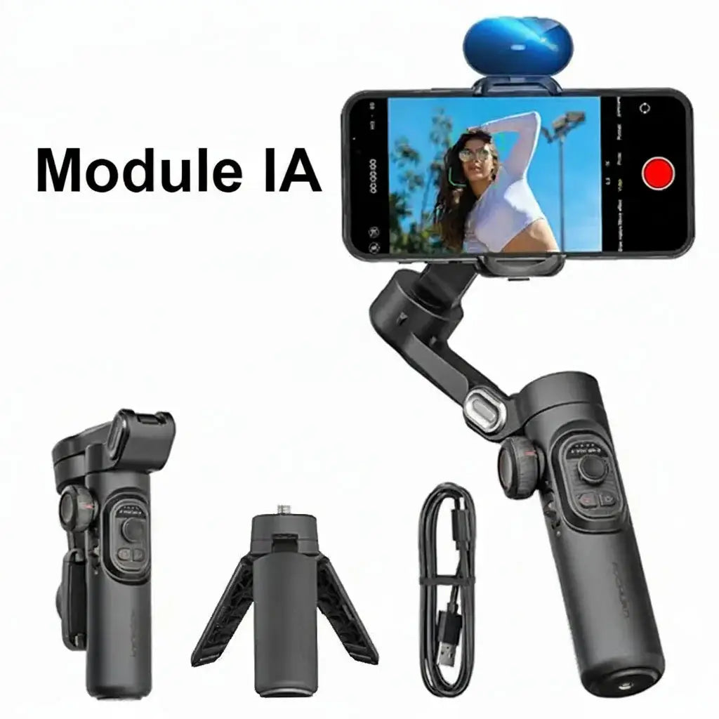 AOCHUAN stabilisateur de cardan portatif 3 axes pour Smartphone avec lumière de remplissage pour iPhone Android suivi du visage Vlog Smart XE My.Magzi