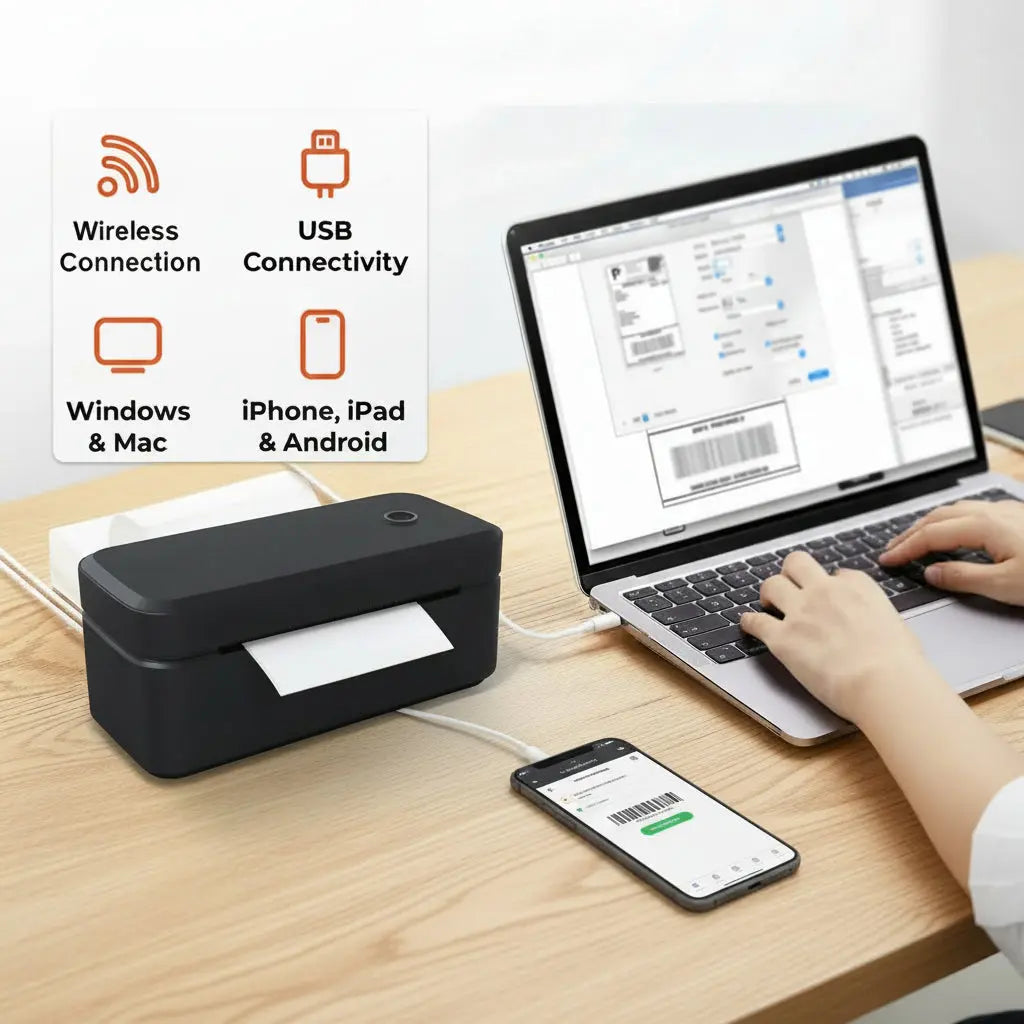 Marklife X4 imprimante d'étiquettes thermiques imprimante Portable pour 4x6 paquets d'expédition impression Bluetooth et reconnaissance automatique d'étiquettes My.Magzi