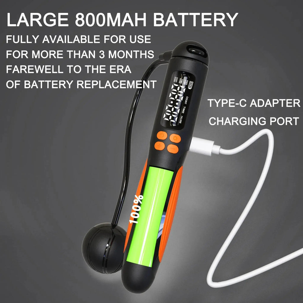 Corde à sauter intelligente 2 en 1, avec compteur numérique, écran HD, batterie Rechargeable pour le Fitness intérieur/extérieur My.Magzi