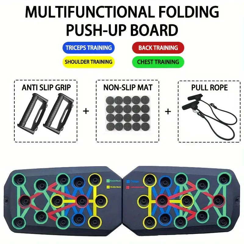 Ensemble de planches de poussée multifonctions portables, avec poignées, équipement de Fitness pliable pour la poitrine, l'abdomen, les bras et l'entraînement du dos My.Magzi