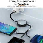Câble USB rapide 3 en 1 6A 100W pour Huawei/Honor, câble de chargeur Portable rétractable 3 en 1 Micro USB Type C pour iPhone Samsung My.Magzi