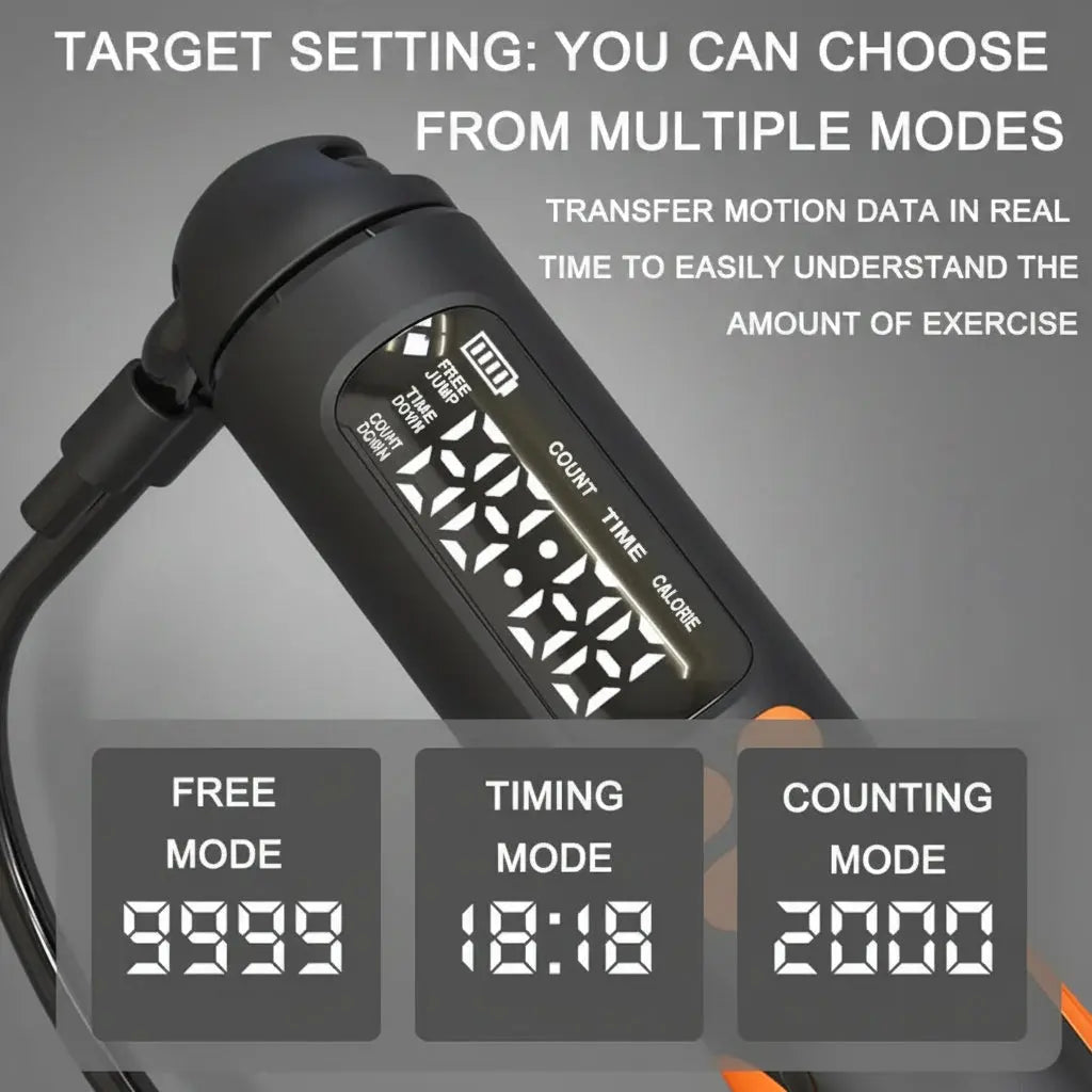 Corde à sauter intelligente 2 en 1, avec compteur numérique, écran HD, batterie Rechargeable pour le Fitness intérieur/extérieur My.Magzi